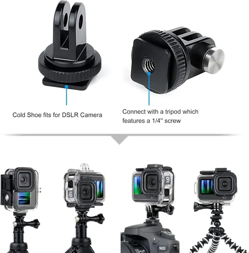 Vista 4 de GEPULY Carcasa de esqueleto con protección lateral abierta con USB de aluminio Pass Through Cubierta de puerta lateral para GoPro Hero 9 10 11 12 13