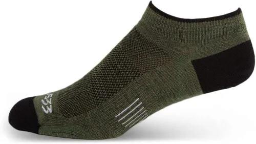 Vista 9 de USA Made - No Show Socks - Running Socks - Merino Wool - Mountain Heritage Café Micro Weight S11