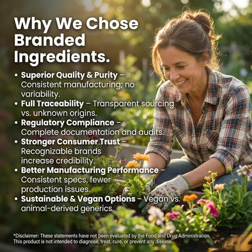 Vista 8 de Suplemento vegano de apoyo articular MSM de glucosamina condroitina MSM para mujeres y hombres. Sulfato de condrotina de hongo de nieve OptiMSM®