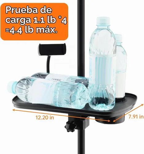 Vista 9 de Bandeja de soporte para micrófono con soporte para teléfono, abrazadera
