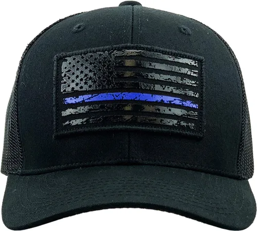 Vista 2 de Funky Junque Gorra de béisbol ajustable para hombre, diseño de bandera americana, 5 paneles