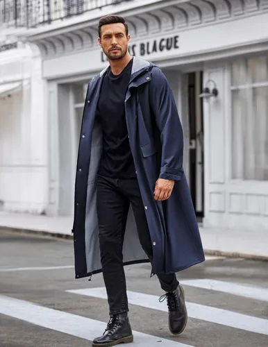 Vista 5 de COOFANDY Chaqueta impermeable para hombre con capucha, impermeable, ligera, activa, larga