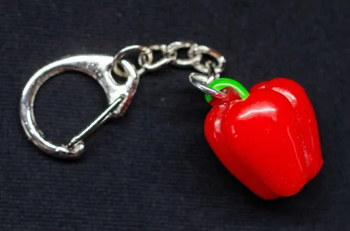 Vista 3 de Miniblings Llavero de pimentón Llavero Llavero Vegetales Pimienta Chilli Comida Capsicum Rojo, Rojo
