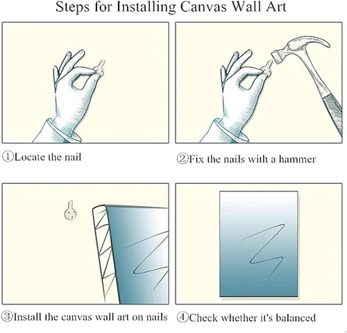 Vista 6 de LIUAXICIA Lienzo decorativo para el hogar, arte de pared de ángeles que no siempre tienen alas a veces tienen bigotes para baño, pared, oficina