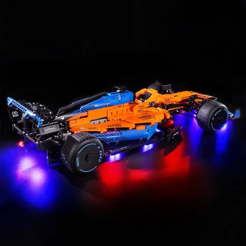 Vista 3 de YEABRICKS Kit de luces LED para Lego – Technic McLaren Formula 1 modelo de bloques de construcción de autos de carreras, juego de luces LED