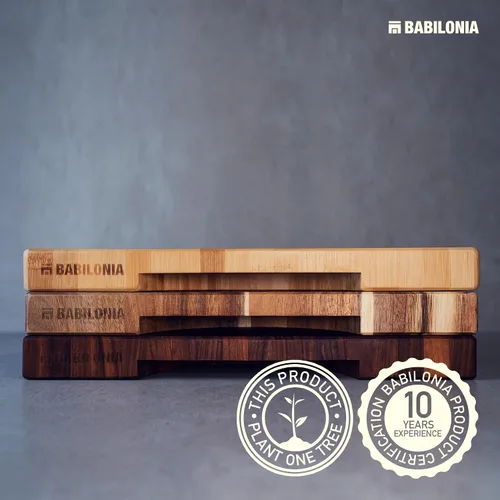 Vista 8 de Tabla de cortar de madera de acacia para cocina, 15.7 x 10.2 pulgadas (extra gruesa de 1.6 pulgadas) Tabla de cortar de madera para carne, queso