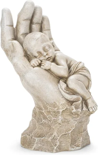 Vista 3 de Joseph's Studio de Roman Inc., en la palma de su mano, colección de jardín, estatua religiosa, santa familia, memorial, ángel, santo