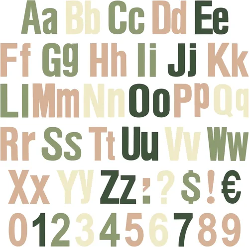 Vista 15 de Tenare Juego de 134 letras coloridas del alfabeto de 5 pulgadas, letras del alfabeto, números y recortes de puntuación para tablón de anuncios, Negro