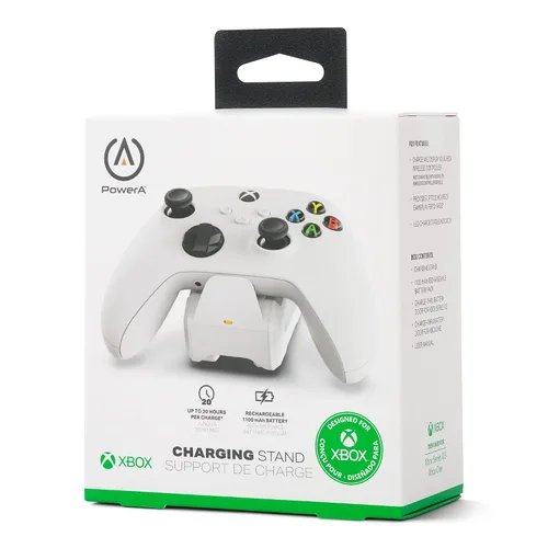 Vista 7 de PowerA Solo Charging Stand for Xbox Series XS - White, Works with Xbox One, Charging Station for Xbox Wireless Controller, Officially Licensed