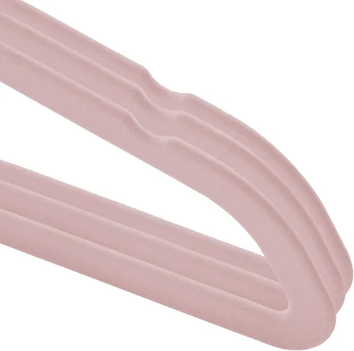 Vista 3 de Casafield 100 perchas de terciopelo para niños, tamaño de 14 pulgadas para ropa infantil, color rosa claro