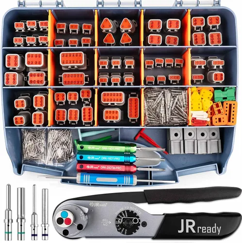 Vista 8 de JRready ST6306-1 Kit maestro de conectores Deutsch con herramienta de crimpado estilo torreta Deutsch JRD-HDT-48, conectores DT DTM DTP DTHD