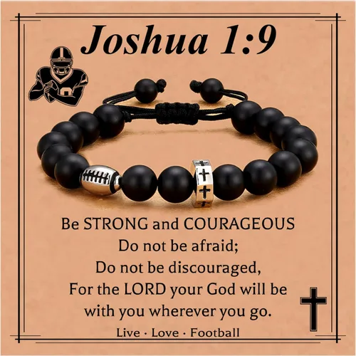 Vista 7 de Pulsera de béisbol, baloncesto, fútbol, fútbol y fútbol, para niños, pulsera de cuentas cruzadas, regalos para hijo, nieto, jugadores, fanáticos