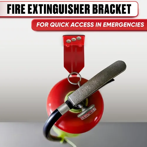 Vista 8 de Juego de 2 soportes de montaje para extintor de incendios, ganchos de montaje en pared resistentes de 2.36 x 1.57 x 2.36 pulgadas, tornillos