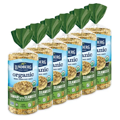 Vista 12 de Lundberg Tortas de arroz integral orgánico sin gluten ligeramente saladas- 8.5 oz