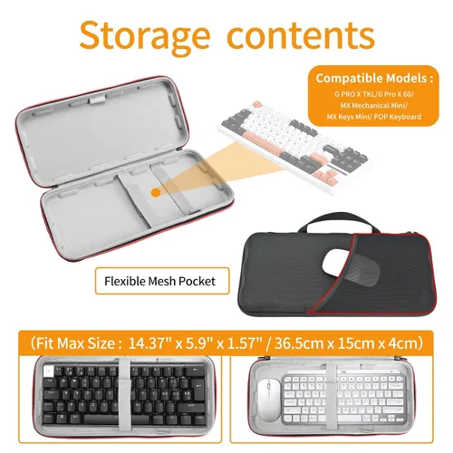 Vista 4 de RLSOCO Hard Case for Keychron K2 HE/K3 Version 2/K8 HE TKL Wireless Keyboard (Case Only)