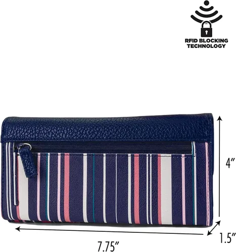 Vista 3 de Nautica Money Manager RFID - Cartera para mujer, Listón de cinta, cartera Rfid