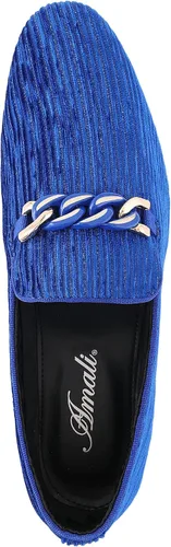 Vista 3 de Amali Fay - Zapatos de terciopelo sin cordones para hombre con cadena dorada, zapatos de vestir para hombre, mocasines formales de terciopelo