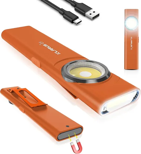 Vista 9 de Klarus E5 2 piezas de linterna de bolsillo, linterna recargable EDC, súper delgada 4.2x1x0.3 pulgadas, 600 lúmenes, puerto USB-C, IPX4, fuente