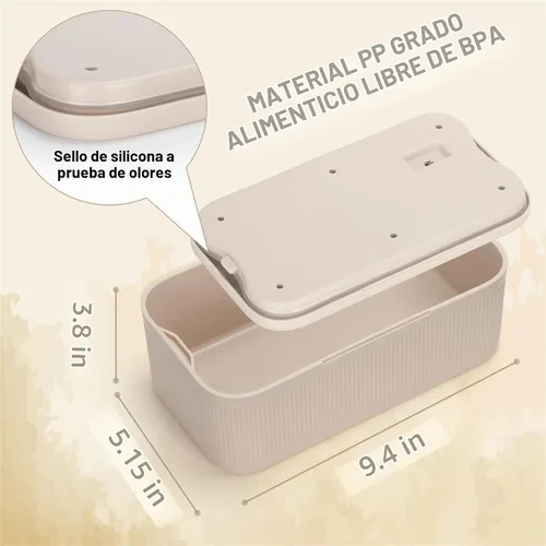 Vista 3 de Caja de bloqueo de medicina pequeña con código para aperitivos, medicamentos, almacenamiento de teléfono móvil, caja de bloqueo de teléfono Crema