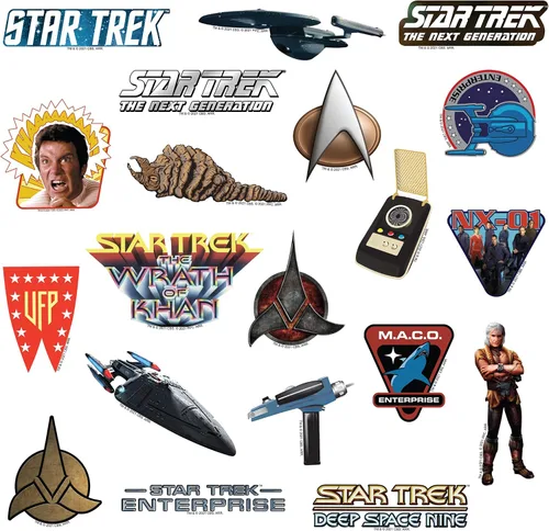 Vista 4 de Star Trek - Paquete de calcomanías de vinilo troqueladas grandes de lujo, paquete variado - Laptop, botella de agua, álbumes de recortes, tableta