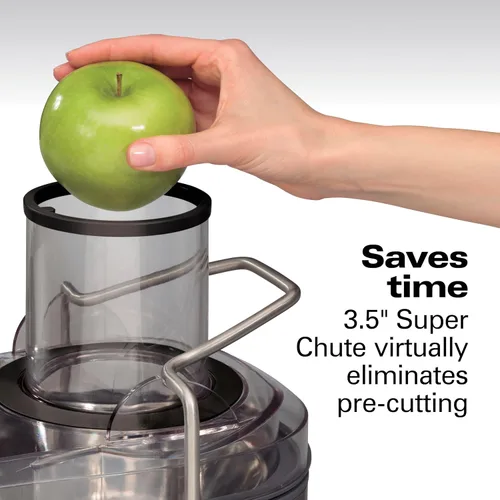 Vista 4 de Hamilton Beach Professional Máquina exprimidora, extractor centrífugo, con súper canal de 3.5 pulgadas para frutas y verduras enteras, herramienta