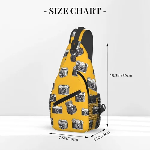 Vista 2 de Small Crossbody Bags for Women Men - Vintage Camera Yellow Print Adjustable Shoulder Bag Fanny Packs Belt Sling Bag Crossbody Purses Backpack for