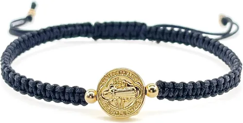 Vista 8 de St. Benedict Medal on Handcrafted Adjustable Red Cord Braided Bracelet - Protection Jewelry for Women