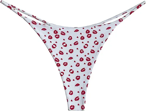 Vista 45 de Tanga de encaje sin costuras para mujer, ropa interior de cintura alta con tiras en G Serie 010-leopardo