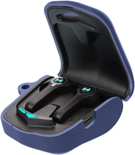 Vista 3 de DAYJOY - Juego de 2 fundas protectoras de silicona suave compatibles con auriculares Edifier Hecate GM4, funda protectora con llavero para Edifier