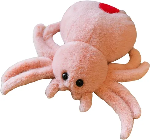 Vista 10 de Juguete de peluche de araña, suave peluche Kawaii de Halloween de 10 pulgadas, decoración de regalo para niños y adultos (negro)