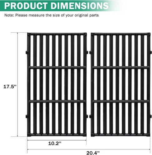 Vista 3 de Criditpid 7637 Rejillas de cocción de hierro fundido para Weber Spirit I y II 200 Series, Spirit E210, S210, E220, S220 con control frontal