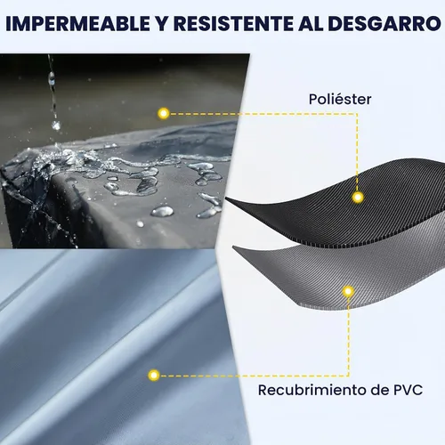 Vista 5 de OVIOS Juego de fundas para muebles de patio Funda seccional para sofá al aire libre Funda para silla otomana impermeable de uso general, 110 x 84 x