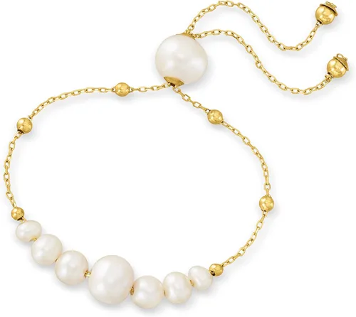 Vista 3 de Ross-Simons Pulsera bolo de perlas cultivadas de 0157-0374in en oro amarillo de 14 quilates perla no conocido
