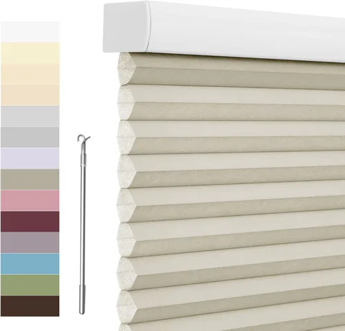 Vista 54 de Tonature Persianas Celulares de Tamaño Personalizado para Ventanas Cortinas Blackout sin Cordón Persianas Enrollables Protección UV Aislamiento