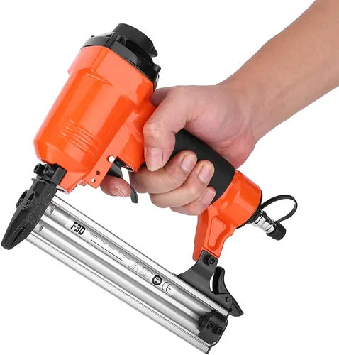 Vista 4 de Pistola de clavos neumática F30, clavadora de acero fundido de grado industrial para carpintería, herramienta de grapadora de uñas recta resistente