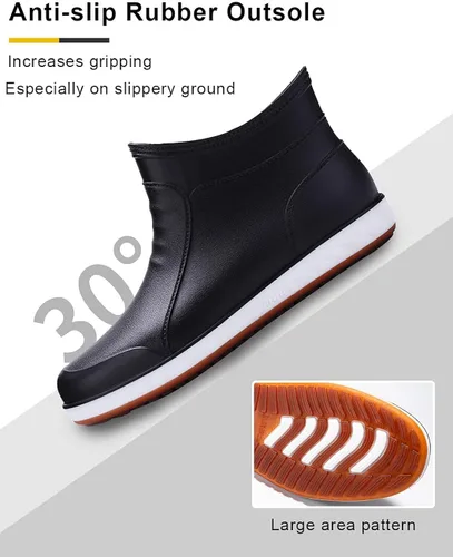 Vista 4 de Waterproof Rain Boots, Shock absorbing soft insole,Garden rain Shoes with Rubber Insulated Outsole, Anti Slip Resistant Booties for fishing,Outdoor
