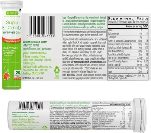Vista 6 de Suplemento efervescente líquido metilado de vitamina B supercomplejo B