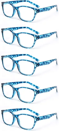 Vista 7 de Paquete de 5 lentes de lectura con marco de plástico estilo retro para hombres y mujeres