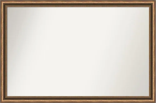 Vista 19 de Amanti Art Espejo de baño de bronce para sobre fregadero, 24 x 24 pulgadas, espejo de tocador cuadrado estrecho de bronce Manhattan, marco de madera