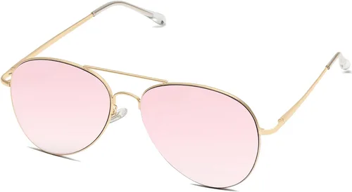 Vista 12 de SOJOS Gafas de sol clásicas de aviador para mujeres y hombres, marco de metal, bisagras de resorte SJ1030 Azul