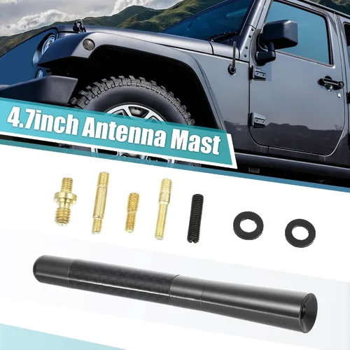 Vista 2 de X AUTOHAUX 1 Unidades 4.7 in 4.7 Pulgadas Universal Coche AM FM Radio Señal Antena Mástil para Jeep para Dodge para Ram para Ford para Toyota Fibra