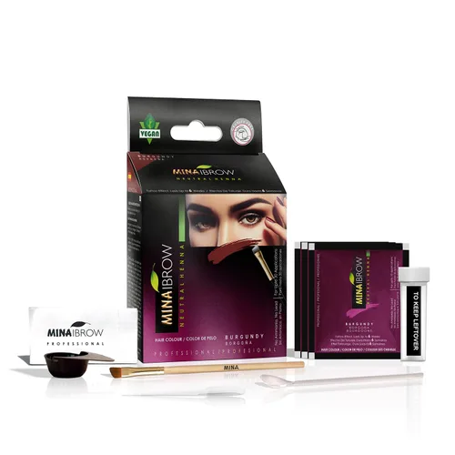 Vista 40 de Polvo de tinte para cejas natural marrón medio de MinaiBrow Kit de tinte instantáneo a prueba de manchas con cepillo doble biselado Marrón medio +