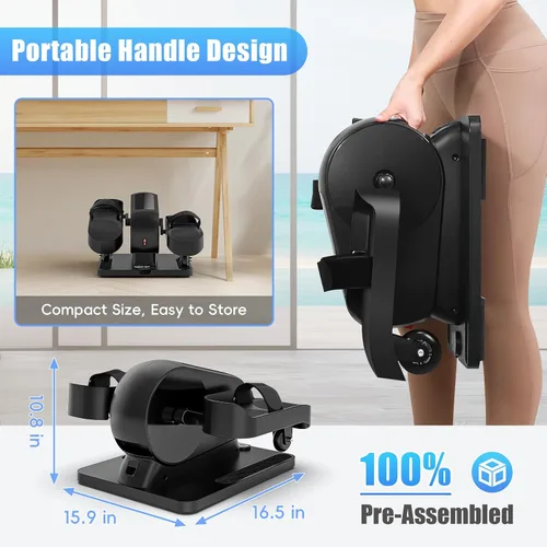 Vista 11 de FUNMILY Under Desk Elliptical, Ellipse Leg Exerciser, Standing or Seated Mini Elliptical Machines, Portable Bike Pedal Exerciser for Seniors/Adults