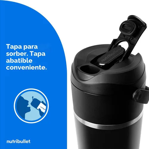 Vista 11 de nutribullet Batidora portátil abatible con vaso aislante, inalámbrico, negro, NBPB50350AK
