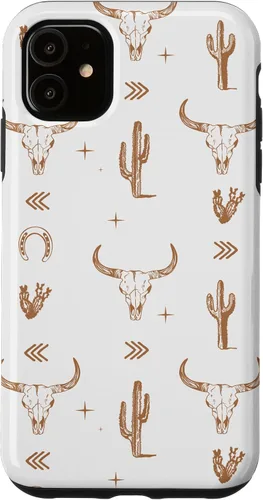 Vista 7 de Funda rústica elegante con diseño de calavera de toro sureño para iPhone 16