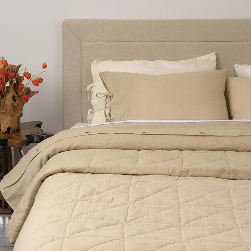 Vista 12 de Best Home Fashion Edredón de lino y algodón con diamantes, elegancia casual, ropa de cama ligera y elegante, manta, individual, gris, 86 pulgadas