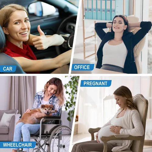 Vista 7 de Lofty Aim Cojín de apoyo lumbar de espuma viscoelástica que alivia el dolor de espalda baja, silla de automóvil, silla de oficina y almohada