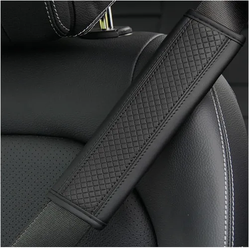Vista 23 de zipelo - Juego de 2 piezas de fundas para cinturón de seguridad de auto, almohadillas de cuero transpirables para el hombro que protegen tu cuello