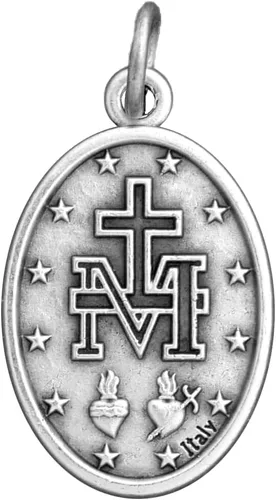 Vista 4 de Miraculous Medals Bulk Pack (Regular 1 inch) Silver-Plated Medals Made in Italy - Catholic Gifts for Evangelization