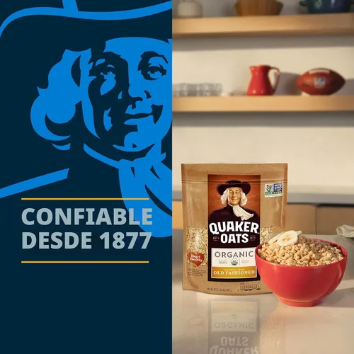 Vista 5 de Quaker - Avena Gluten Free Old Fashioned Rolled (sin gluten), Non GMO Project Verified (verificada como alimento no transgénico), bolsas resellables